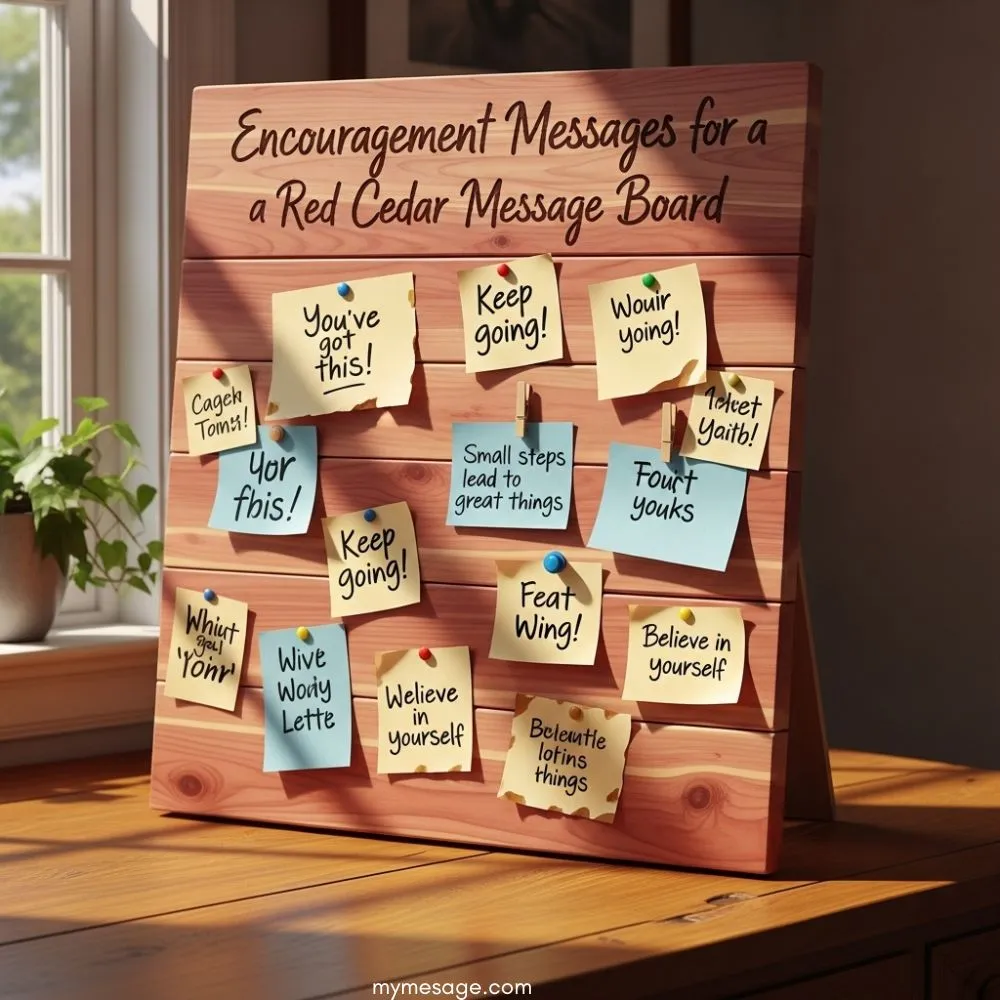 Encouragement Messages For a Red Cedar Message Board