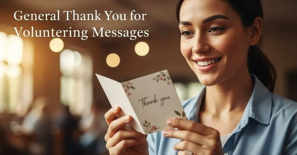 General Thank You For Volunteering Messages