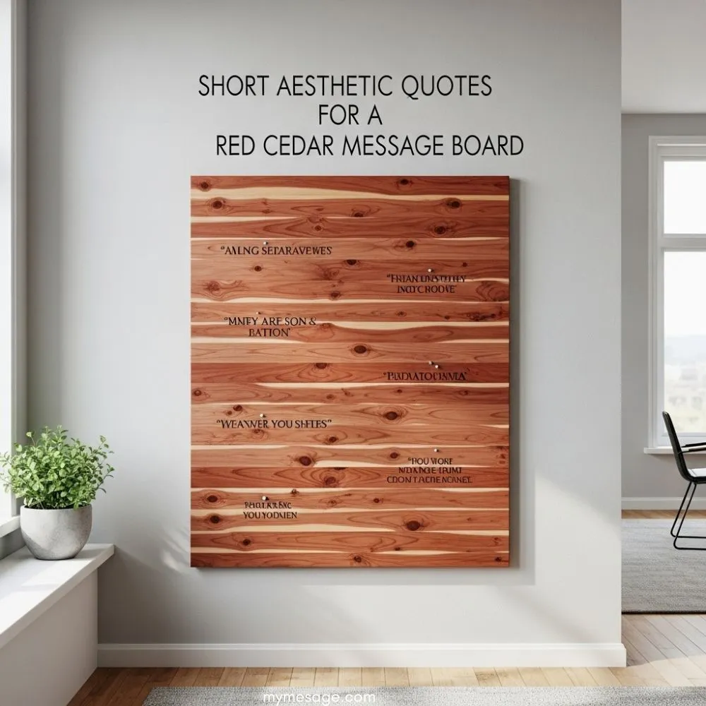 Short Aesthetic Quotes For a Red Cedar Message Board