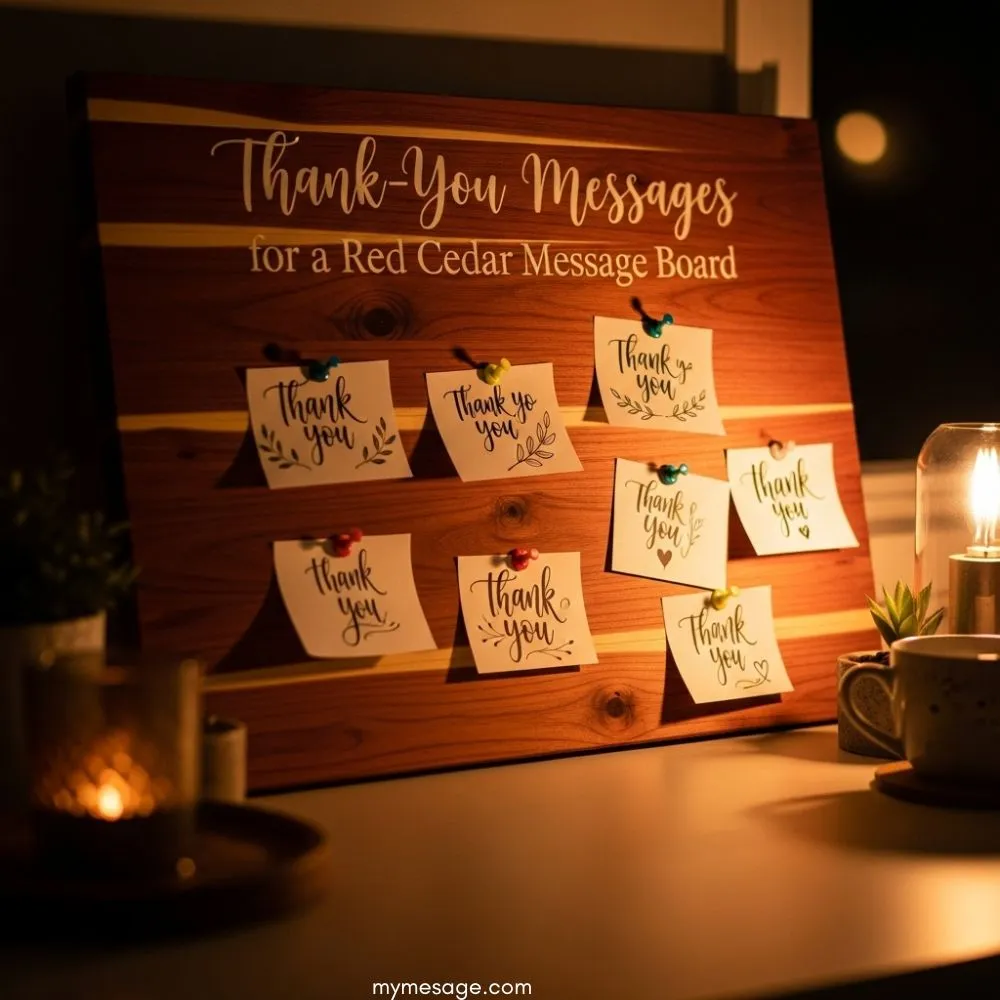 Thank-You Messages For a Red Cedar Message Board