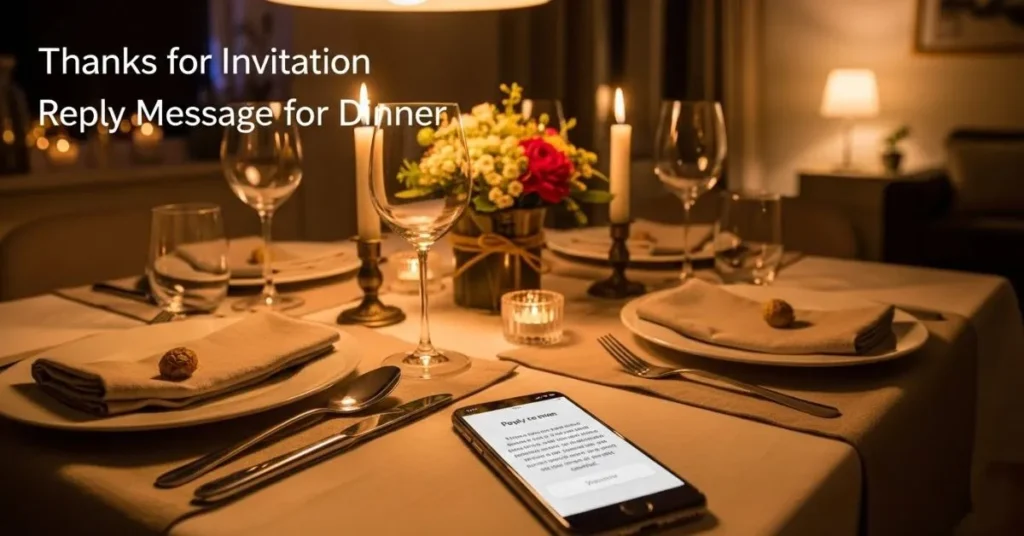 Thanks For Invitation Reply Message For Dinner