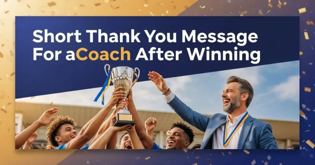Short Thank You Message For Coach After Winning
